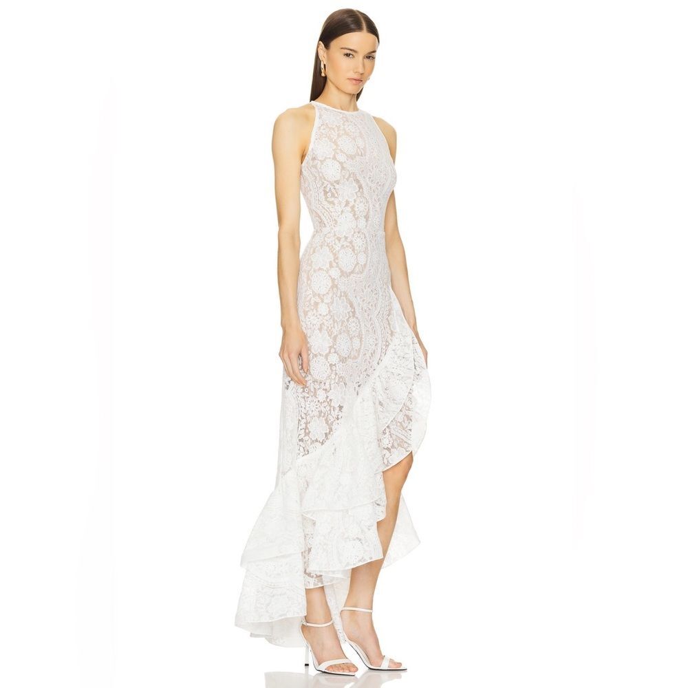 NWOT BRONX ADN BANCO Sicilia Ruffle LACE White wedding bridal dress - Picture 2 of 16